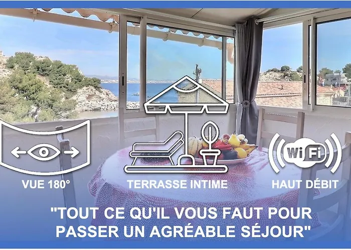 NOUVEAU Cabanon Calanque de Niolon vue mer et port