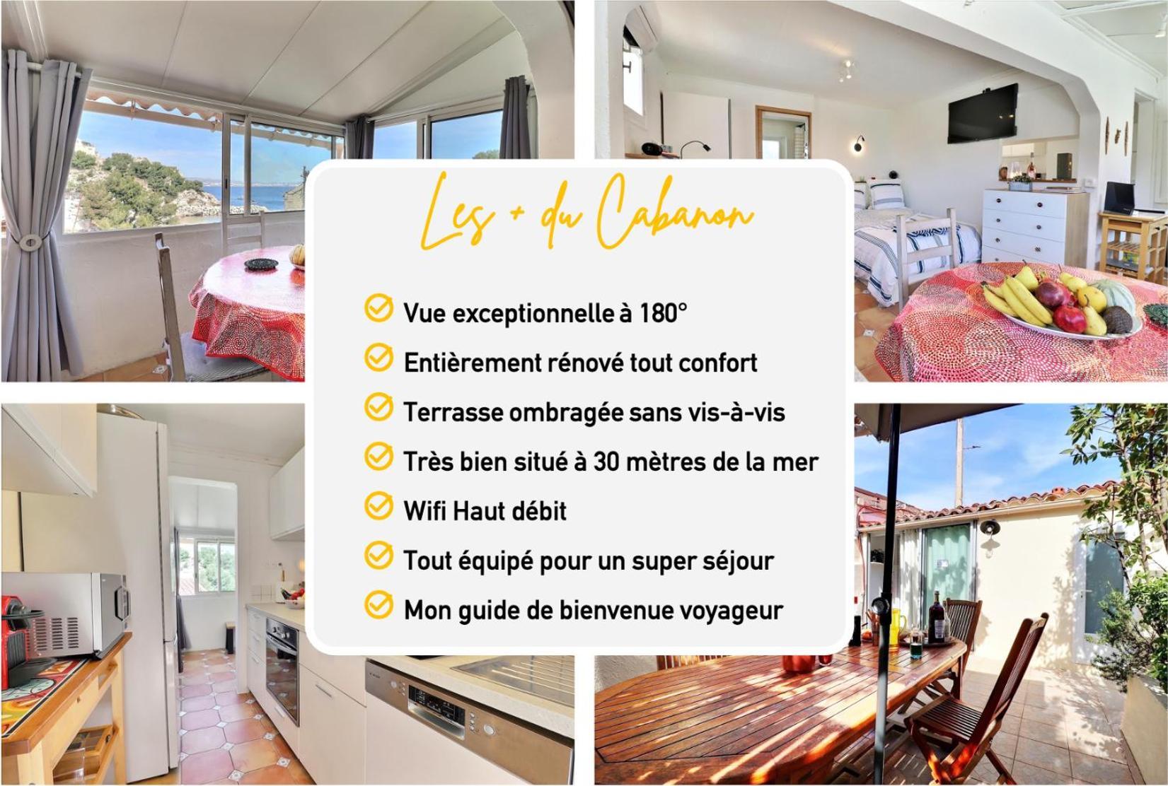 Appartement NOUVEAU Cabanon Calanque de Niolon vue mer et port Le Rove